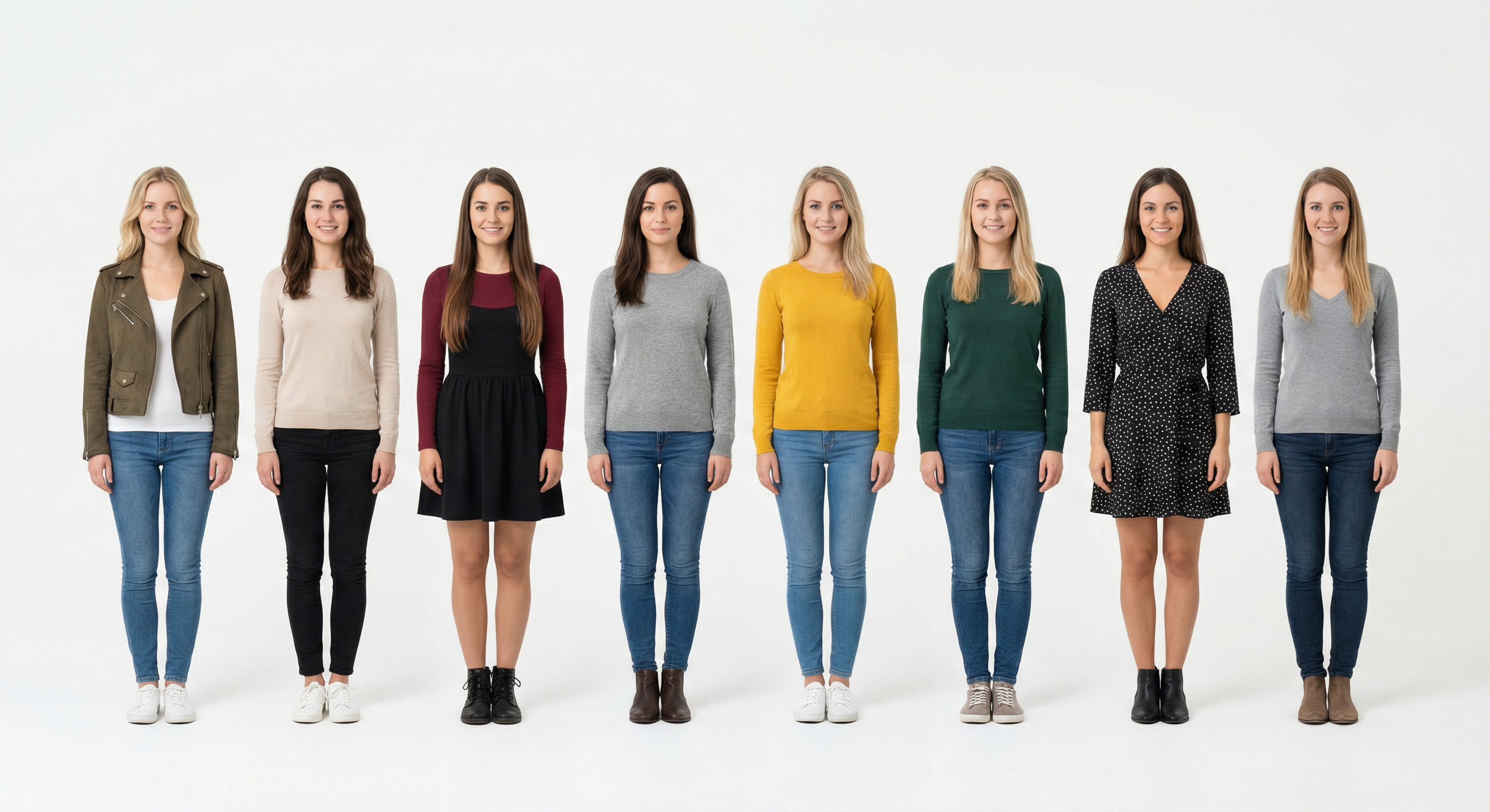 Typical women in Albania — 8 women group