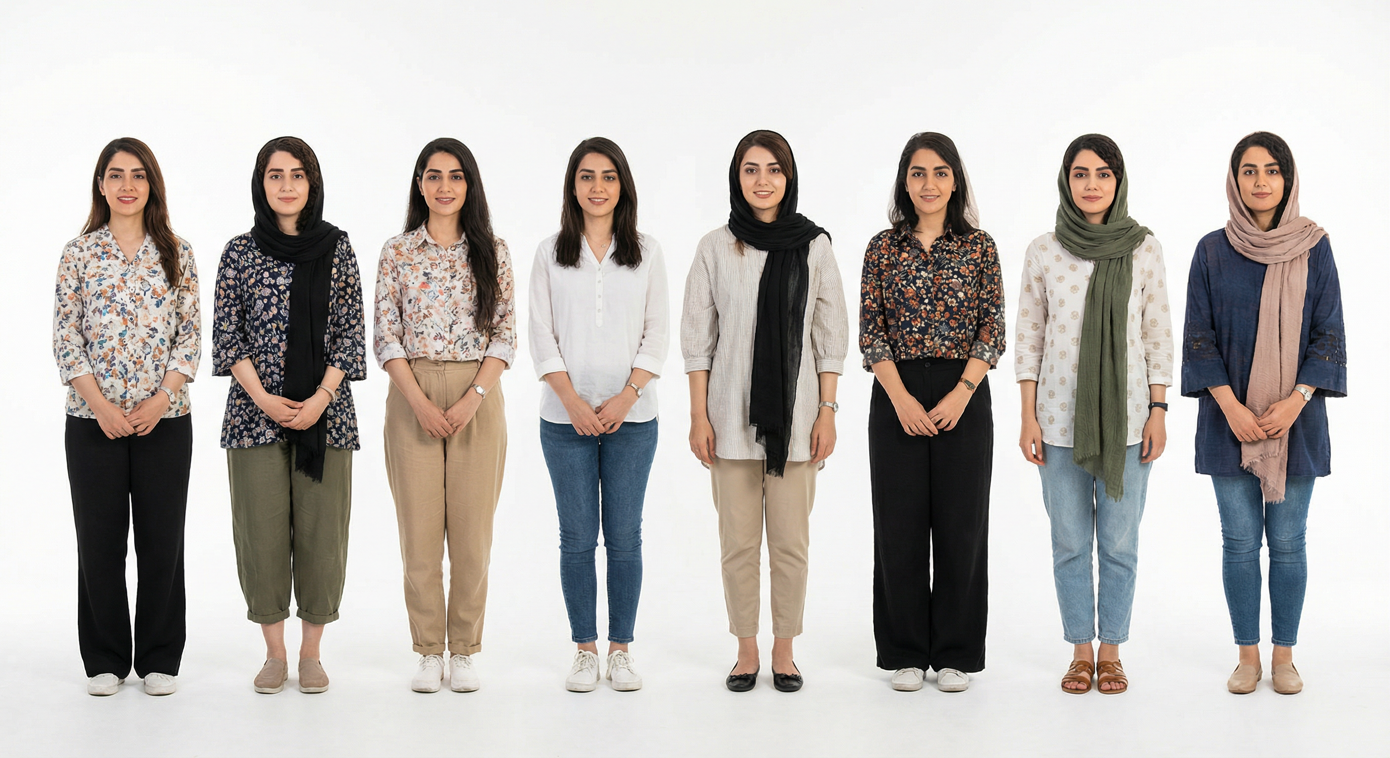 Typical women in Iran — 8 women group